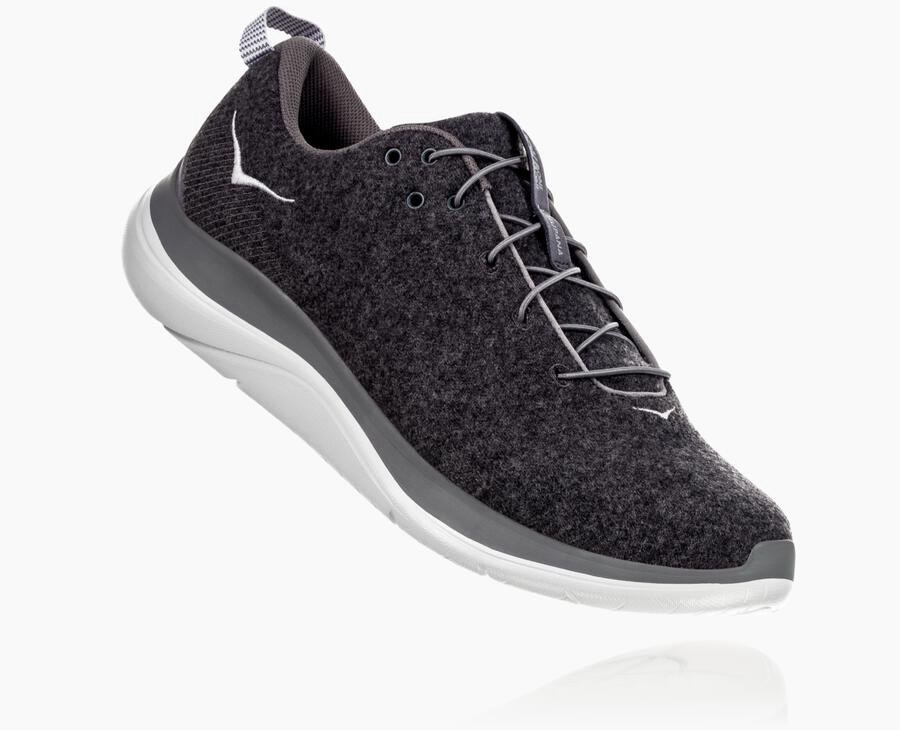 Hoka Australia One One Hupana Flow Wool - Mens Running Shoes Grey - THQRN-4532